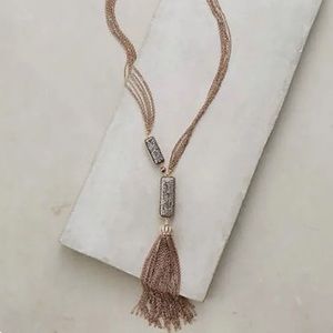 Anthropologie Paititi Tassel Necklace Pendant Jewelry Brass